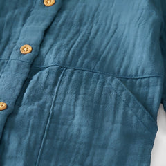 CARTER'S DUSTY TEAL BLUE GAUZE BUTTON-FRONT JUMPSUIT
