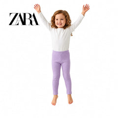 ZARA LILAC RIBBED WARM LEGGINGS
