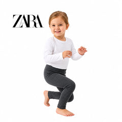 ZARA BLACK RIBBED WARM LEGGINGS