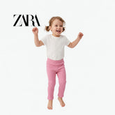 ZARA PINK RIBBED WARM LEGGINGS