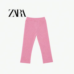 ZARA PINK RIBBED WARM LEGGINGS
