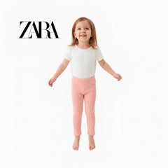 ZARA PEACH RIBBED WARM LEGGINGS