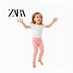 ZARA PEACH RIBBED WARM LEGGINGS