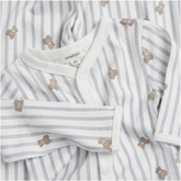 NEWBIE FULL LENGTH ONESIE STRIPES WITH TEDDY BEAR