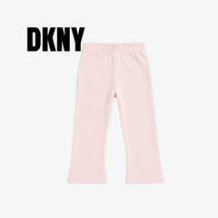DKNY LIGHT PINK POLO AND RIBBED PANTS SET