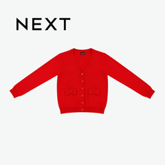 NEXT RED BOW-POCKET CARDIGAN