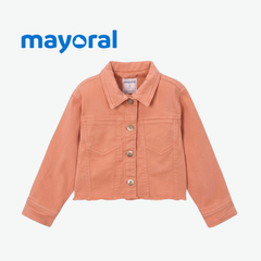 MAYORAL PEACH GIRLS TWILL BUTTON-DOWN JACKET