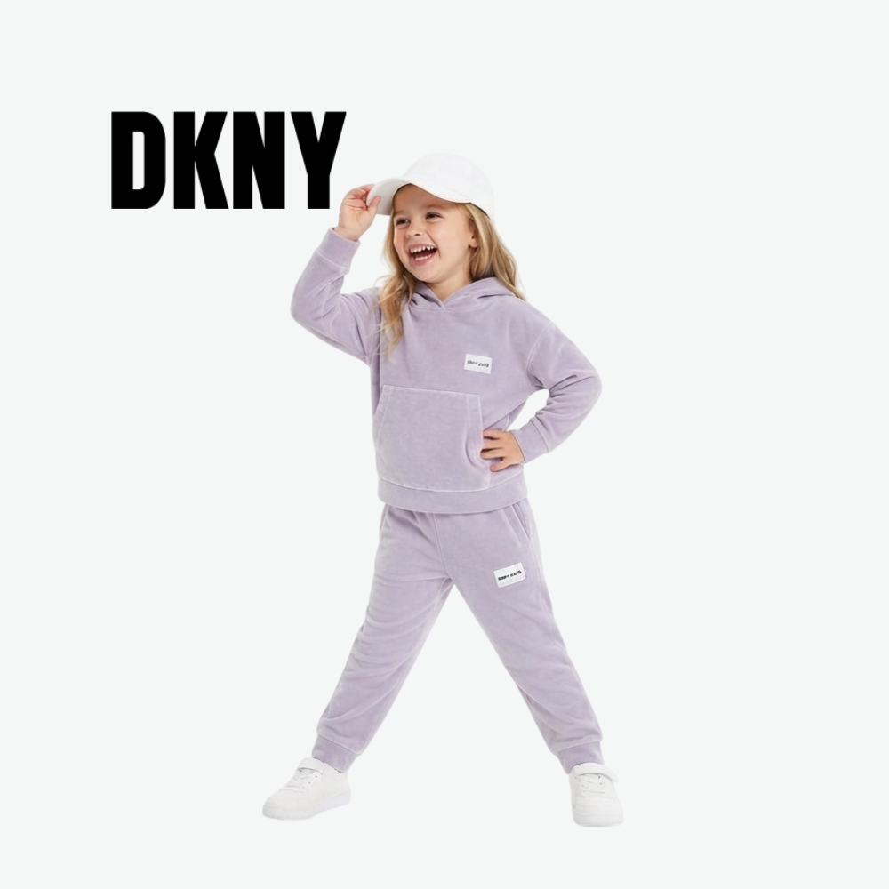DKNY JEANS LAVENDER VELVET HOODIE & JOGGERS SET