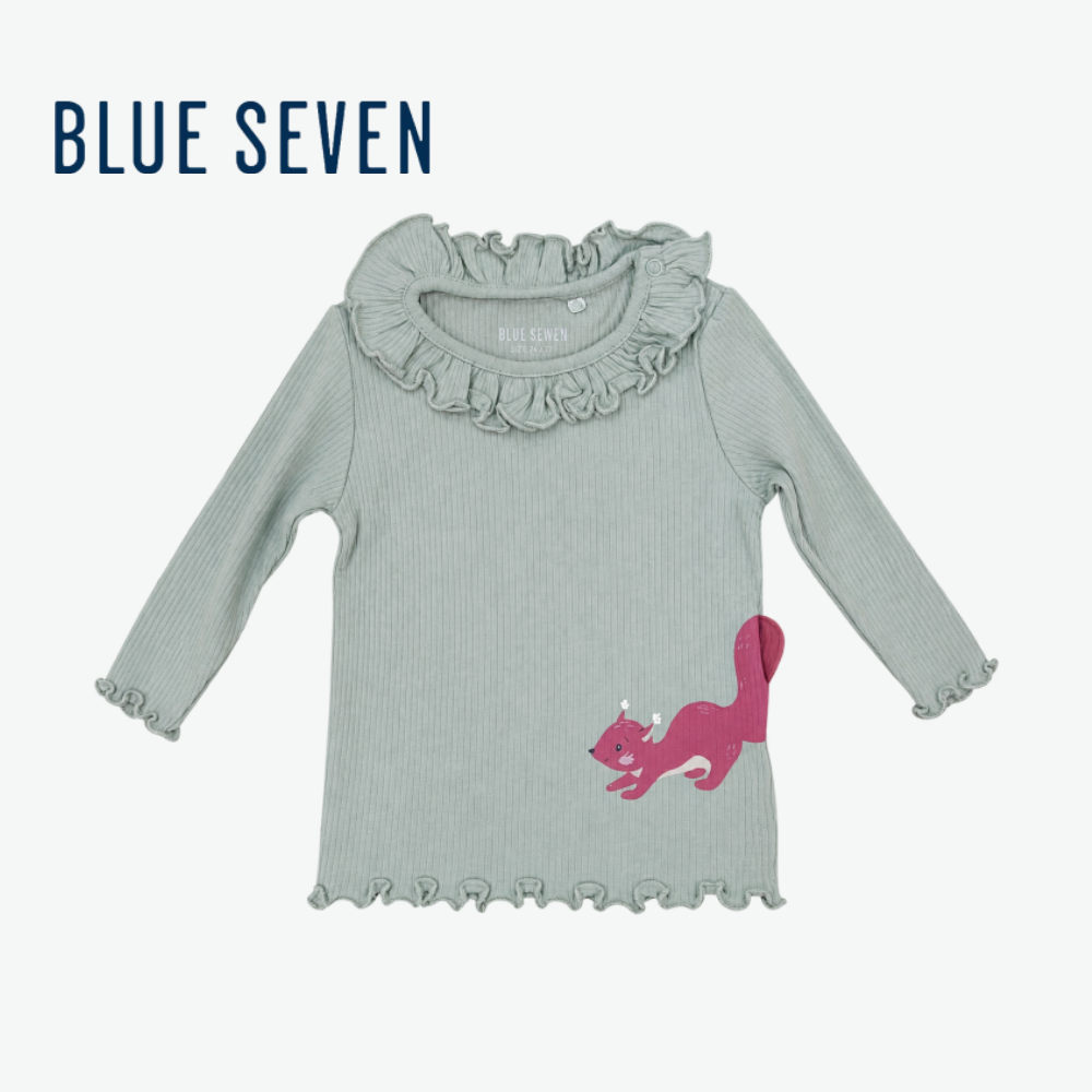 BLUE SEVEN MINT GREEN RIBBED TOP WITH APPLIQUE