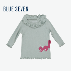 BLUE SEVEN MINT GREEN RIBBED TOP WITH APPLIQUE