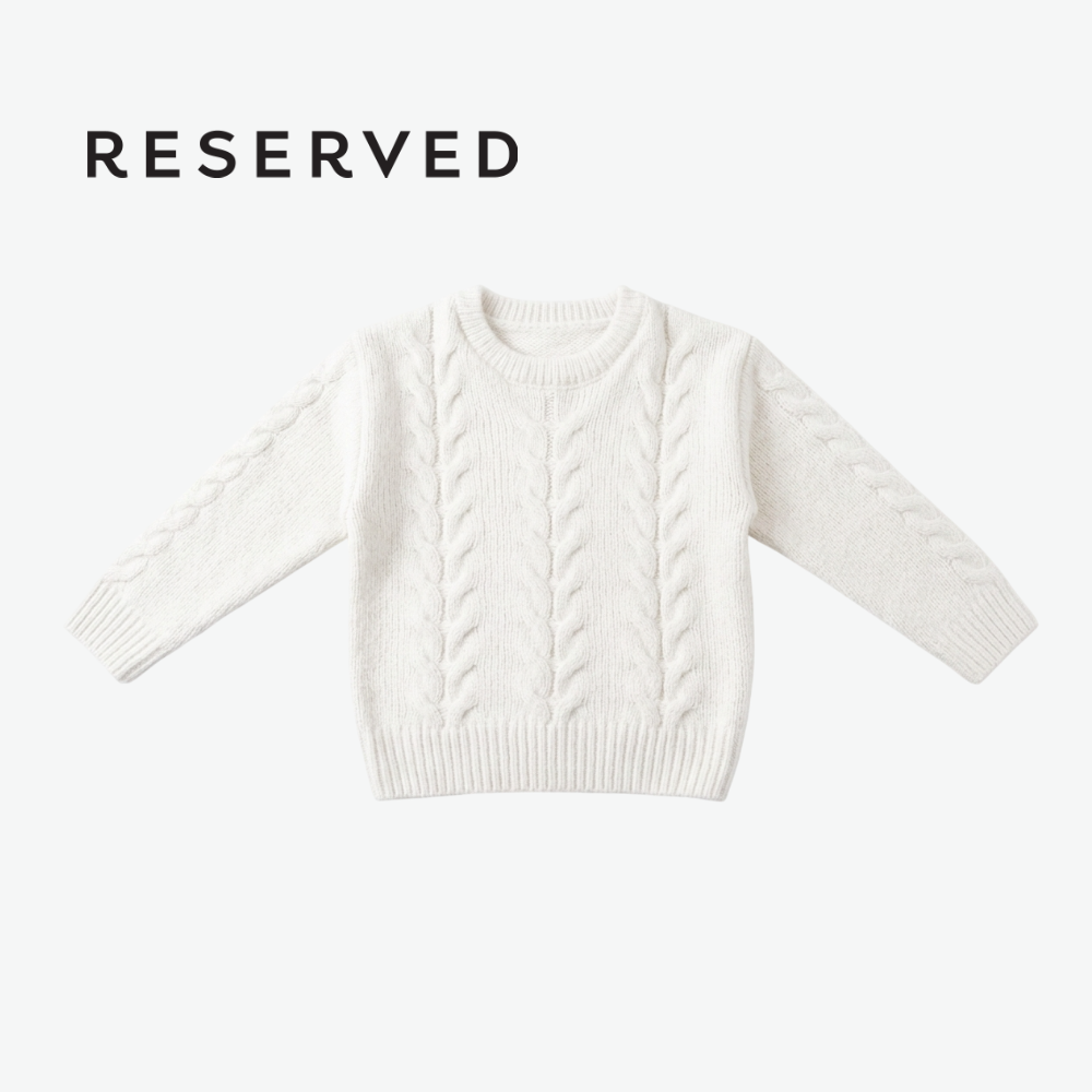 RESERVED CREAM CABLE-KNIT LONG-SLEEVE JUMPER