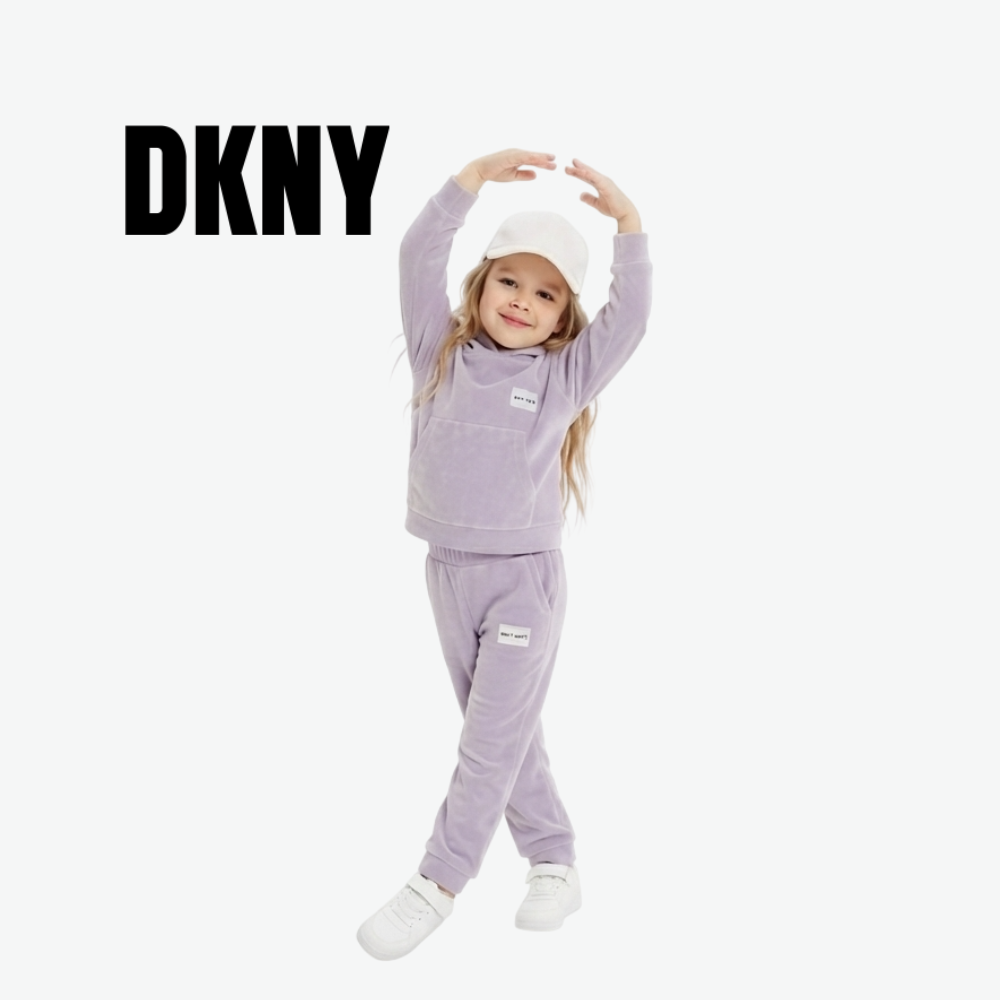 DKNY JEANS LAVENDER VELVET HOODIE & JOGGERS SET