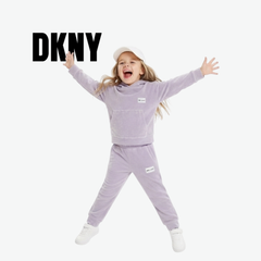 DKNY JEANS LAVENDER VELVET HOODIE & JOGGERS SET