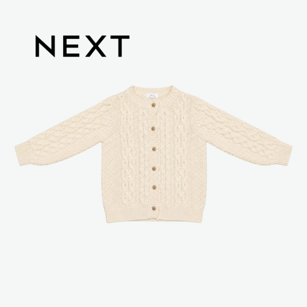 NEXT BUTTER YELLOW CABLE KNIT CARDIGAN