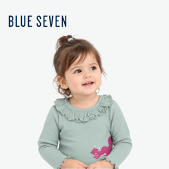 BLUE SEVEN MINT GREEN RIBBED TOP WITH APPLIQUE