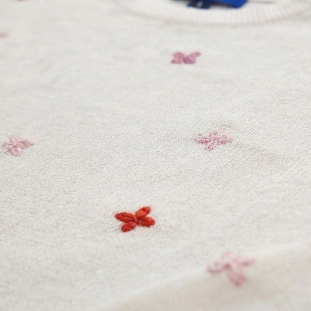 OKAÏDI OFF-WHITE BUTTERFLY-PATTERN SWEATER