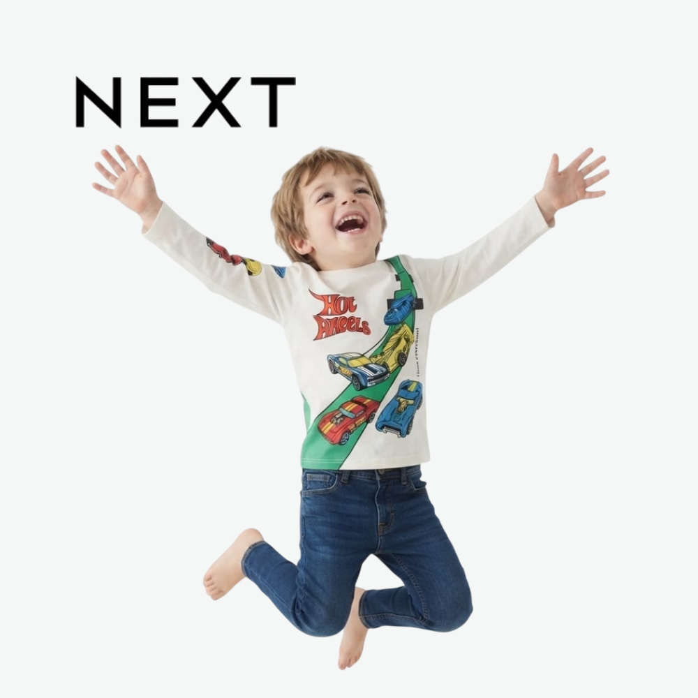 NEXT WHITE RACING CARS GRAPHIC T-SHIRT