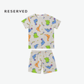 RESERVED MINI CO-ORD LIGHT GREY WITH DINOSAUR
