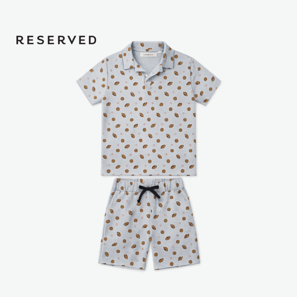 RESERVED MINI CO-ORD LIGHT BLUE COLLARED