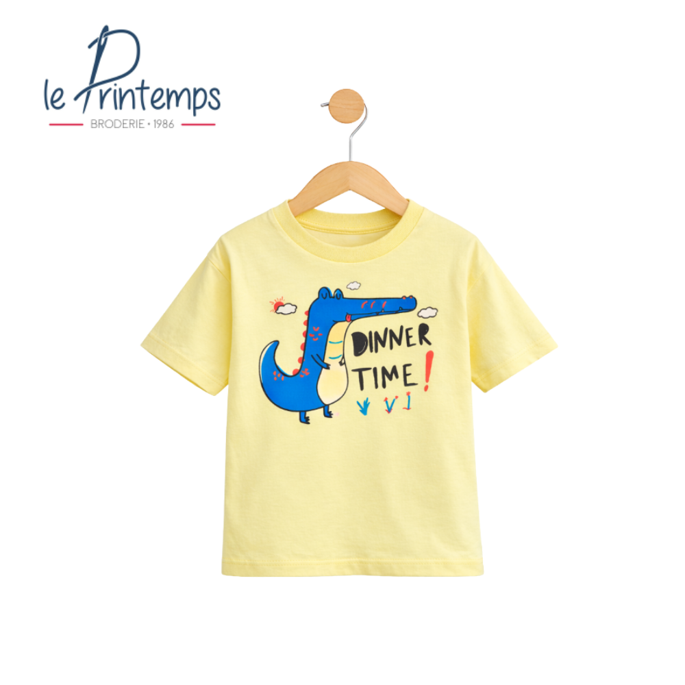 LE PRINTEMPS T-SHIRT LEMON YELLOW "DINNER TIME"