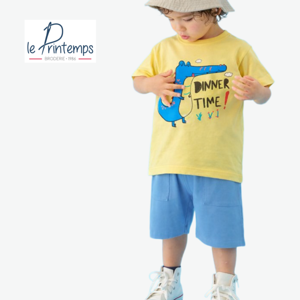 LE PRINTEMPS T-SHIRT LEMON YELLOW "DINNER TIME"