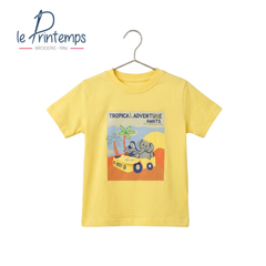 LE PRINTEMPS T-SHIRT LIGHT YELLOW "TROPICAL ADVENTURE