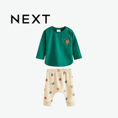 NEXT TEAL & BEIGE TEDDY BEAR 2-PIECE CO-ORD SET
