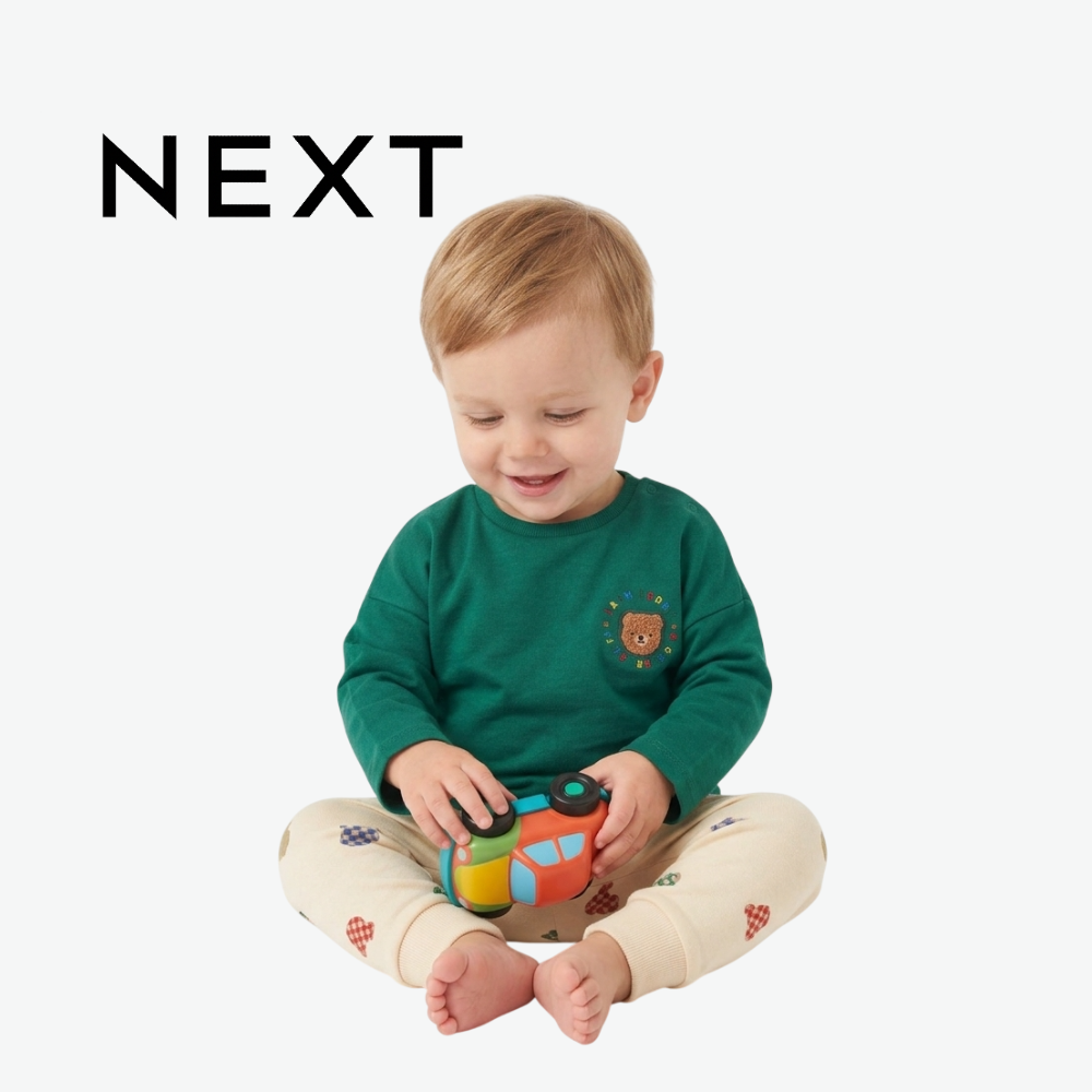 NEXT TEAL & BEIGE TEDDY BEAR 2-PIECE CO-ORD SET