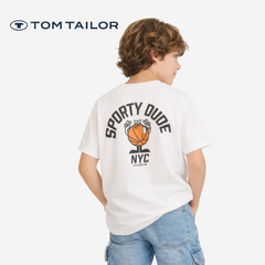 TOM TAILOR T-SHIRT WHITE "SPORTY DUDE"
