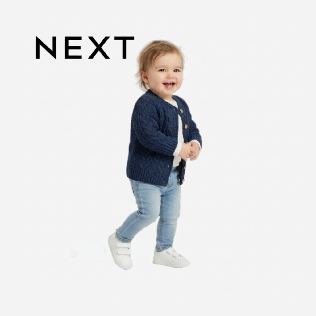 NEXT BLUE CABLE KNIT CARDIGAN