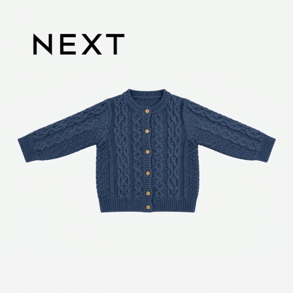 NEXT BLUE CABLE KNIT CARDIGAN