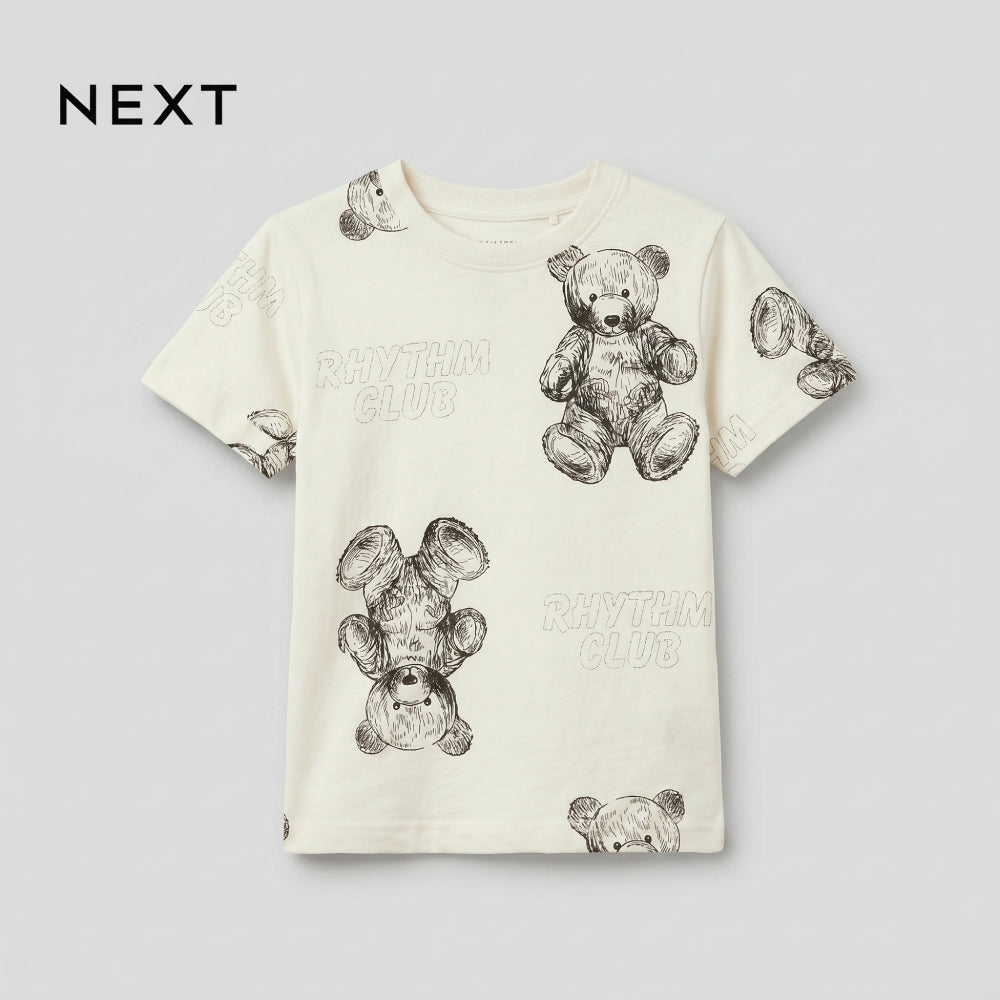 NEXT T-SHIRT WHITE WITH TEDDY BEARS