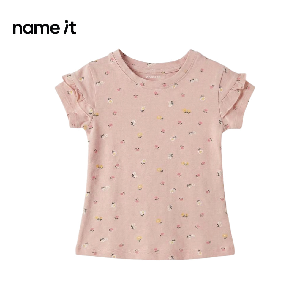 NAME IT T-SHIRT TEA PINK FLOWERS ALL OVER