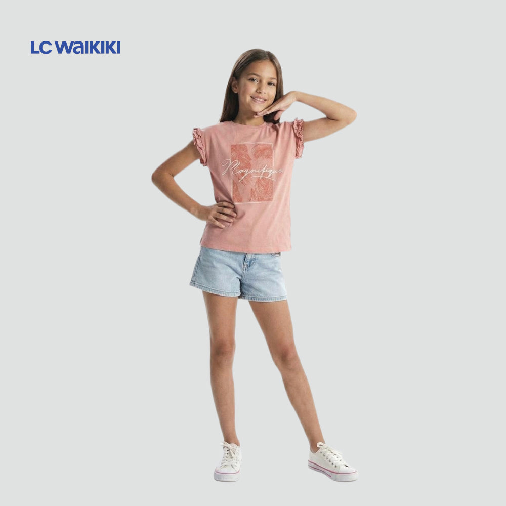 L.C. WAIKIKI T-SHIRT TEA PINK 'MAGNIFIQUE'