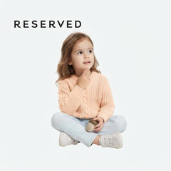 RESERVED LIGHT PEACH CABLE-KNIT SWEATER