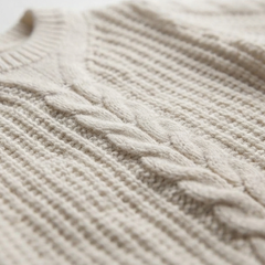 RESERVED OFF-WHITE CABLE-KNIT SWEATER