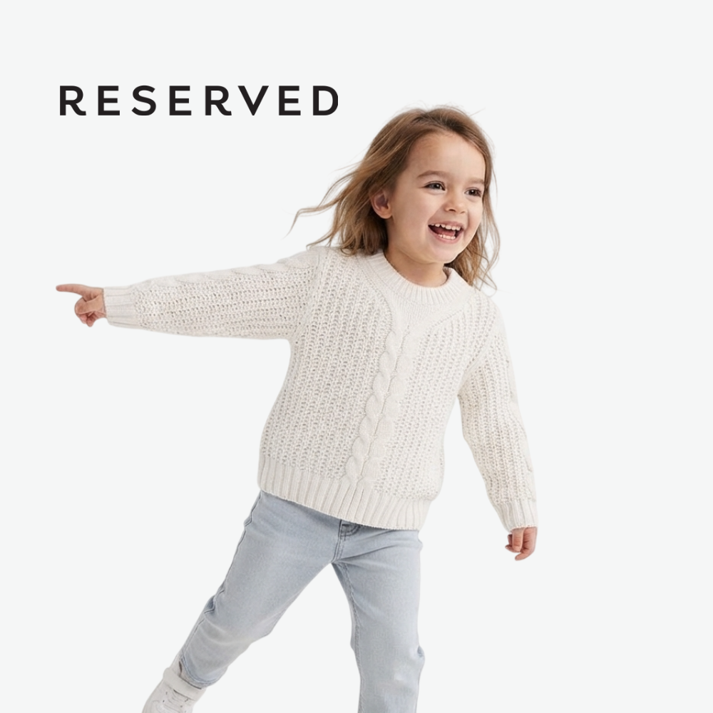 RESERVED OFF-WHITE CABLE-KNIT SWEATER