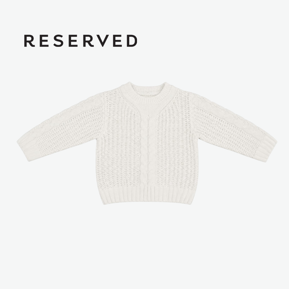 RESERVED OFF-WHITE CABLE-KNIT SWEATER