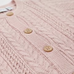 NAME IT DUSTY PINK POINTELLE KNIT CARDIGAN