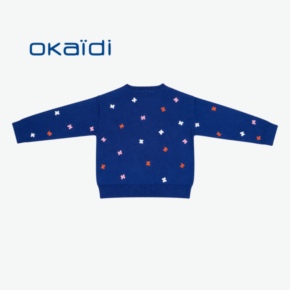 OKAÏDI BLUE BUTTERFLY-PATTERN SWEATER