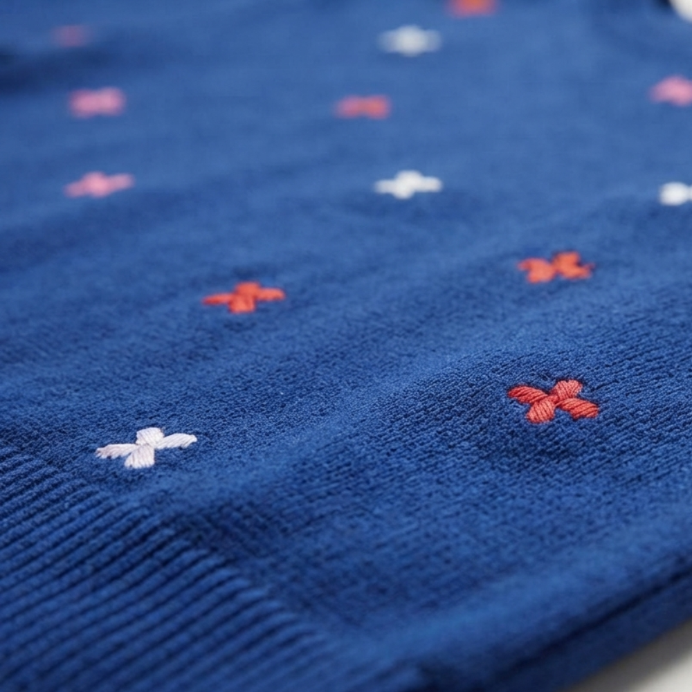 OKAÏDI BLUE BUTTERFLY-PATTERN SWEATER