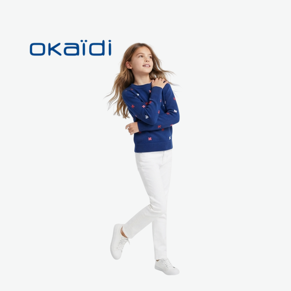 OKAÏDI BLUE BUTTERFLY-PATTERN SWEATER