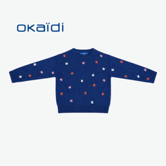 OKAÏDI BLUE BUTTERFLY-PATTERN SWEATER