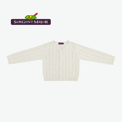 SERGENT MAJOR OFF-WHITE POINTELLE KNIT CARDIGAN