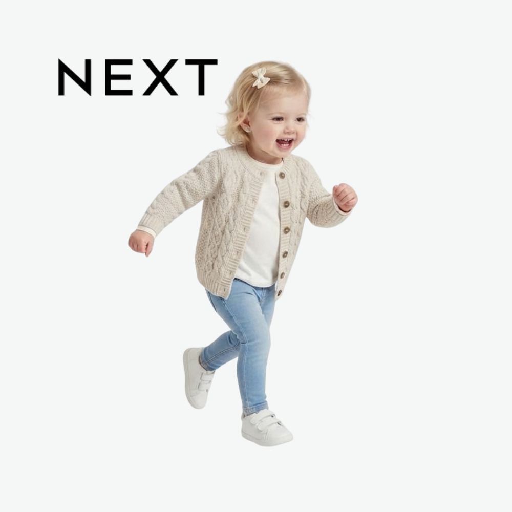 NEXT OATMEAL CABLE KNIT CARDIGAN