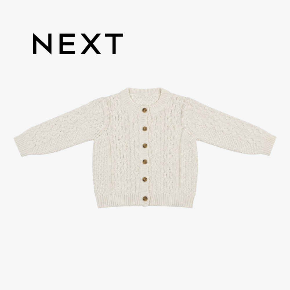 NEXT IVORY CABLE KNIT CARDIGAN