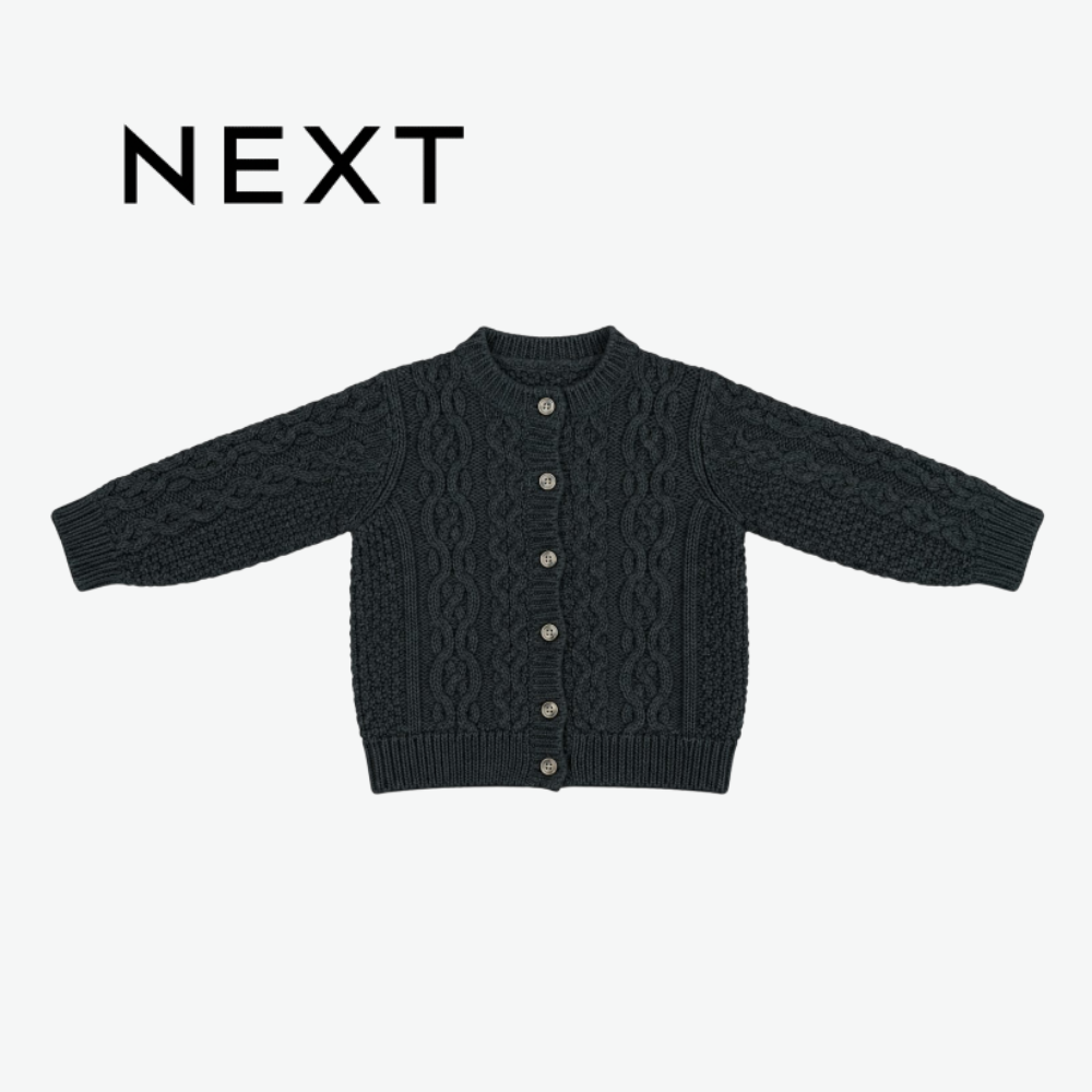 NEXT BLACK CABLE KNIT CARDIGAN