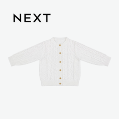 NEXT WHITE CABLE KNIT CARDIGAN