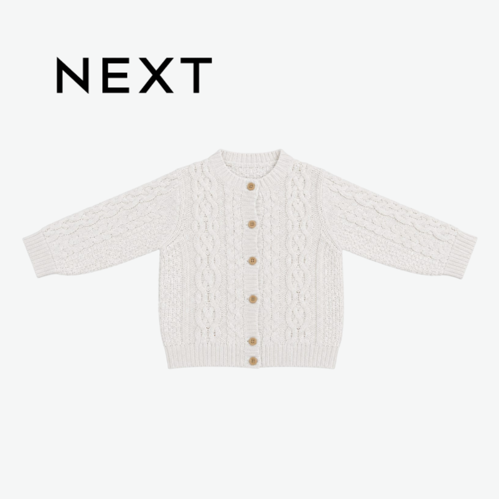 NEXT OFF-WHITE CABLE KNIT CARDIGAN