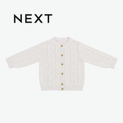 NEXT OFF-WHITE CABLE KNIT CARDIGAN